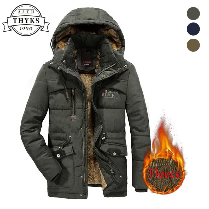 

Plus Size Winter Jacket Men Windbreaker Thick Warm Mens Parkas Wool Liner Hooded Coat Male Outdoor Multi-pocket Jackets L-8XL