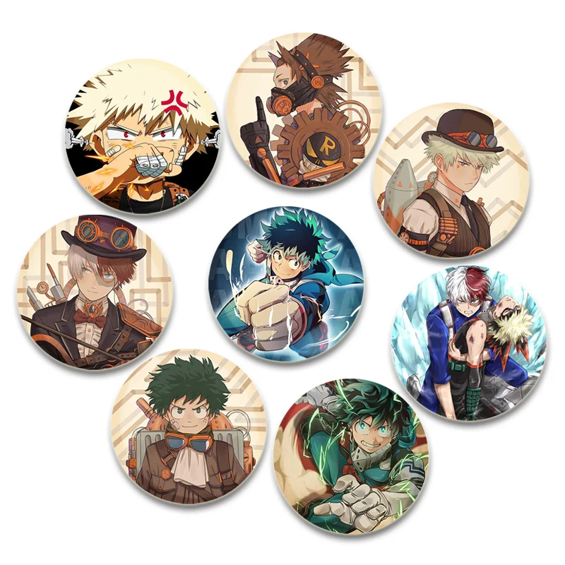 32/44/58mm Mijn Hero Academia Anime Badge Mina Ashido Jirou Hanta Sero Cartoon Handgemaakte Broche Fans collectie Pins Accessoires