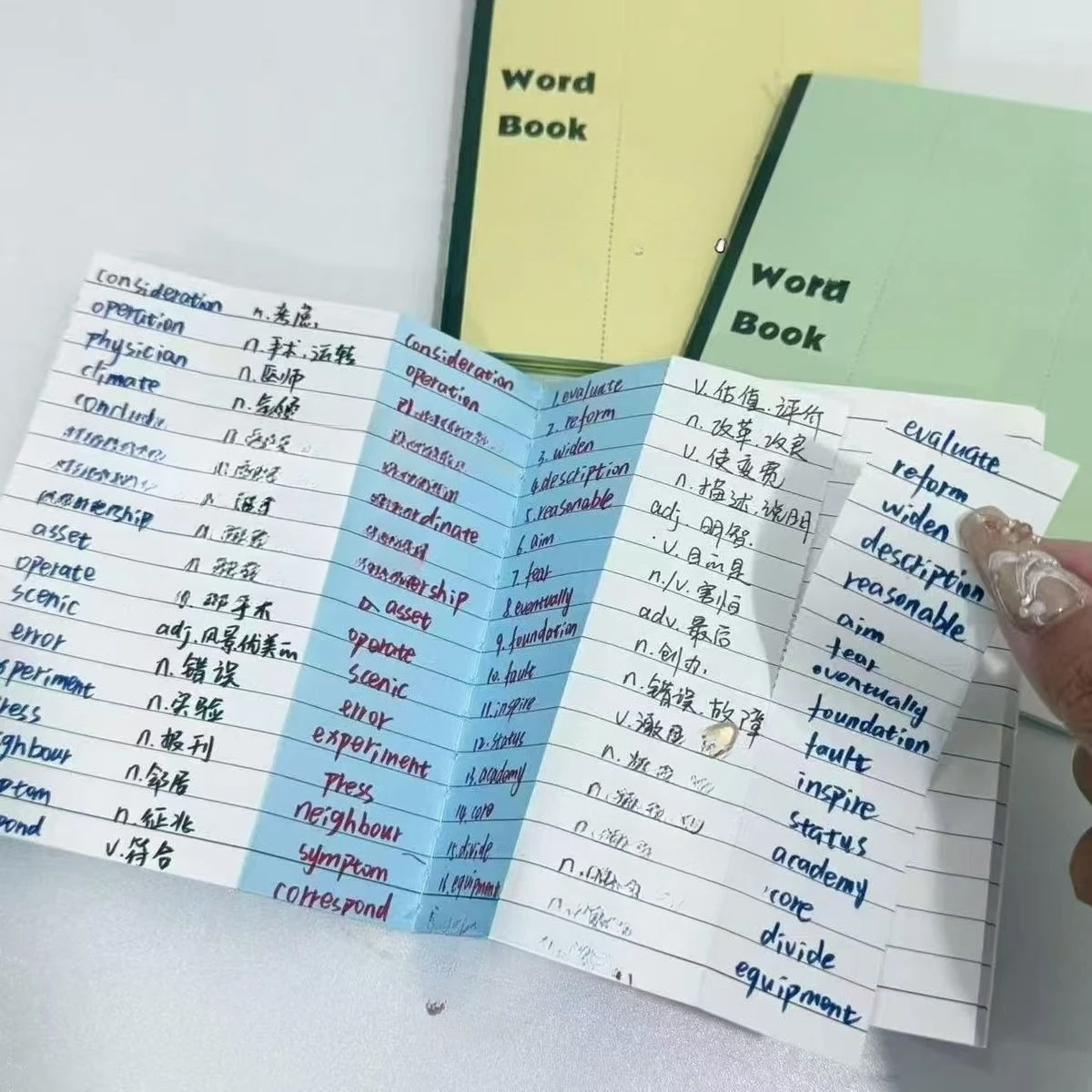 3 Foldable 30sheets Tearable Word Memory Notebook Portable Student Portable Word Book Notebook