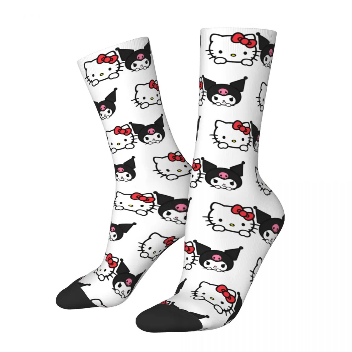 Girl Cute Socks Hello Kitty And Kuromi Merch Soft Kawaii Cartoon Socks Suit For All Seasons