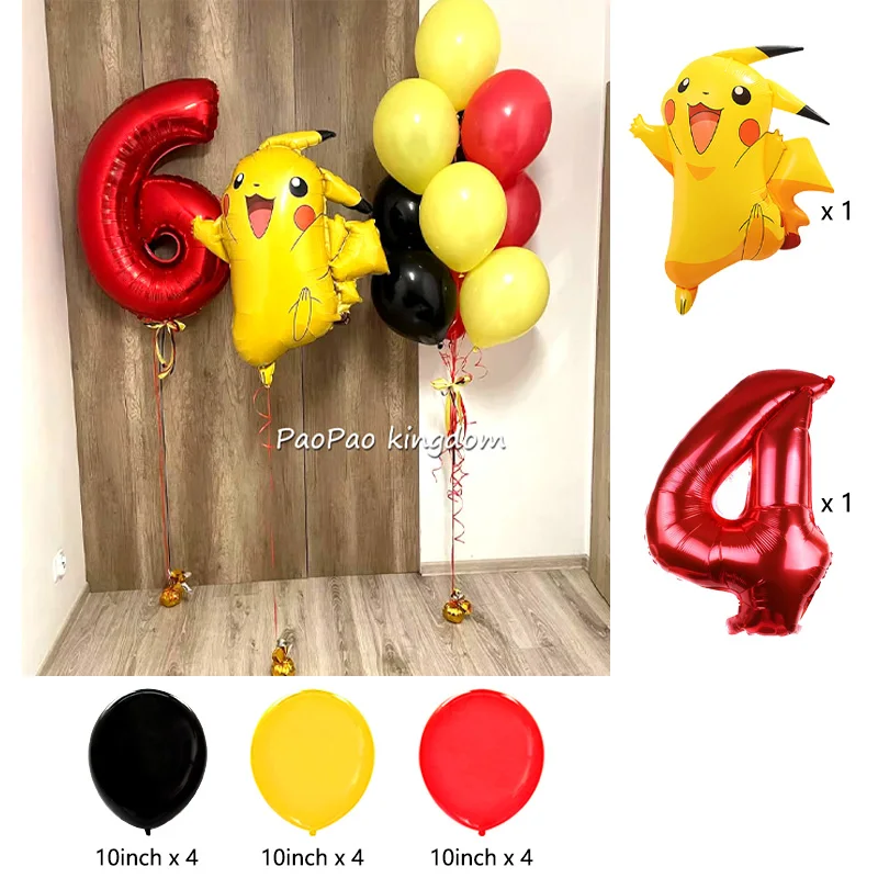 Niedliche Pikachu-Ballons Cartoon-Folienballons Geburtstagsparty-Deko-Set Kinder-Babyparty Feier-Party-Zubehör – Detail 22