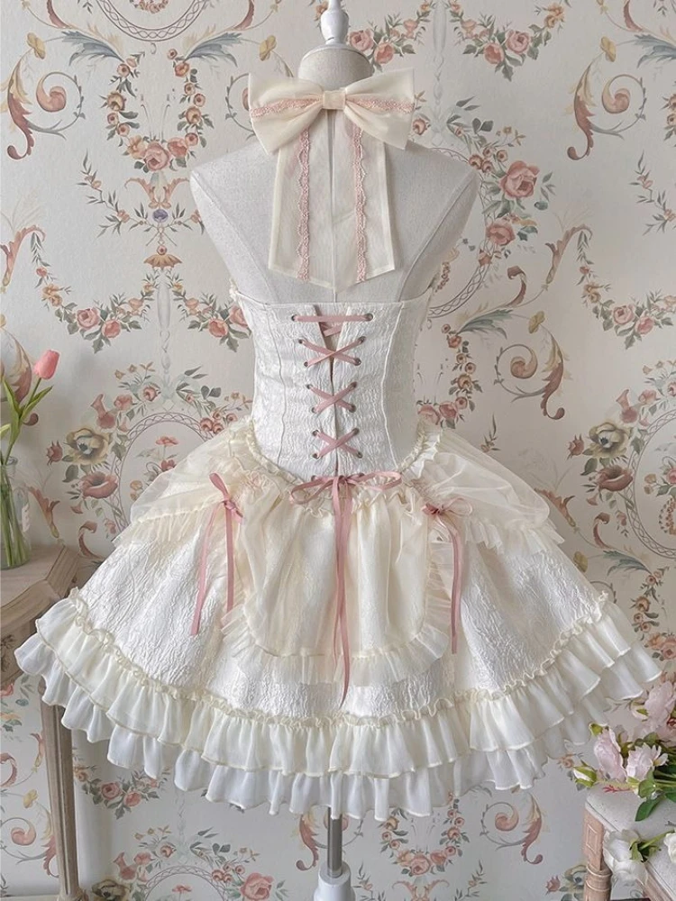 Y2k Lolita Sleeveless Halter Dress Bodycon Floral Patchwork Bud Dress Women Elegant Ballet Dark Gothic Spring Summer 2026