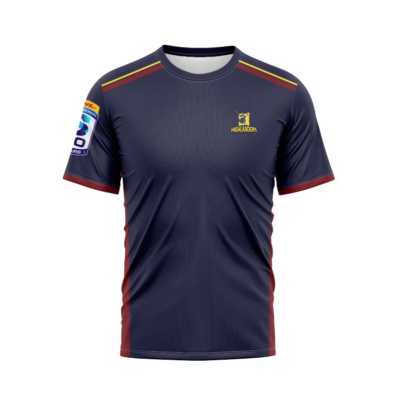 2026 Highlanders Rugby Training T-shirt, Men's Sports Speed Dry T-shirt Top Size S-5XL 