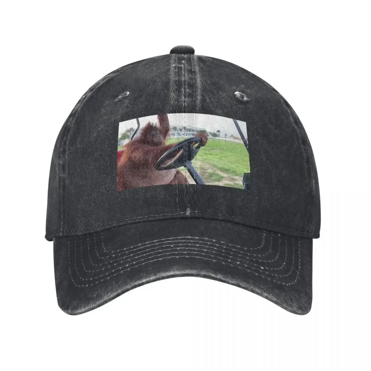 

Orangutan Driving Golf Cart Baseball Cap Brand Man cap Hat Luxury Brand Sunhat Baseball Men Women's