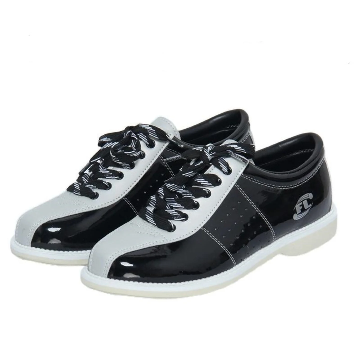 Unisex PU Leather Bowling Shoes with Microfiber Sliding Sole - Ideal for Bowling Alley Rental & Training Sneakers
