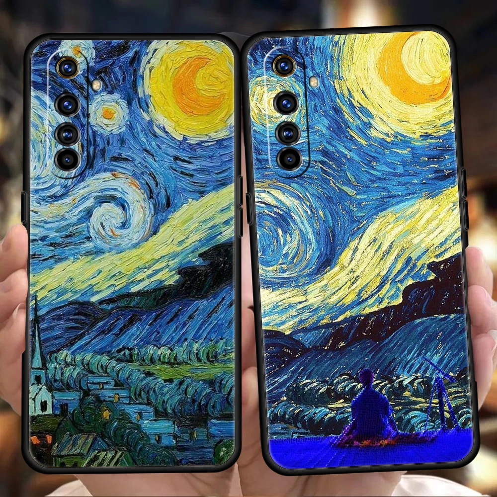 Van Gogh Series Phone Case for Oppo A17 A12 A57 A74 A16 Find X5 X6 A52 A53 A54 A15 Reno 6 Z 7 Pro A9 2020 5G Silicone Shell Bags