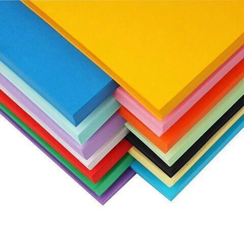 Colored Cardstock Sheet,Colorful Origami Paper for DIY Educational Children Decoration, 100PCs, 250gsm, A4 Size