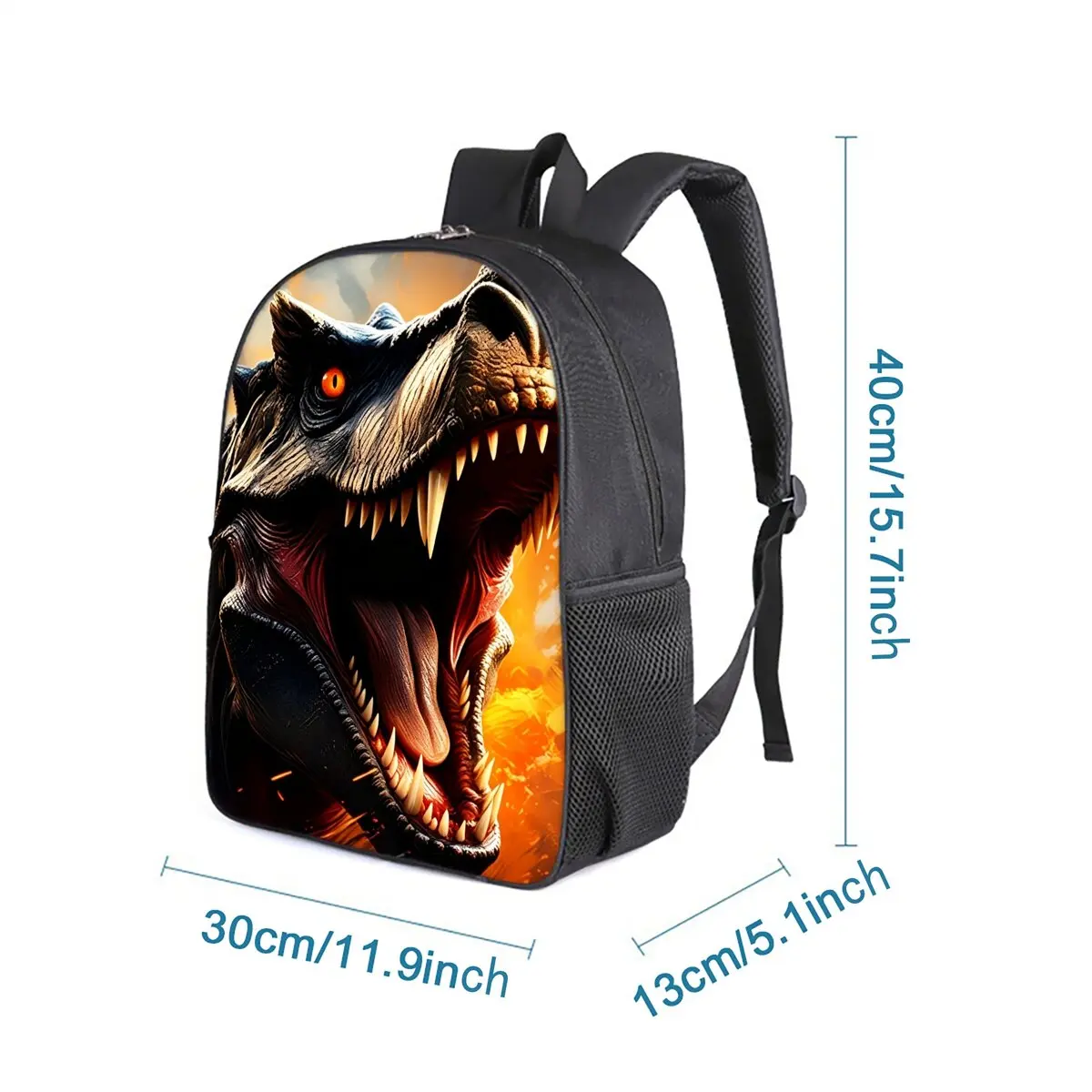 Volcano Dinosaur Print Single Layer Backpack Simple Style for Boys/Girls Children Best Gifts 2D Flat Cartoon School Bags