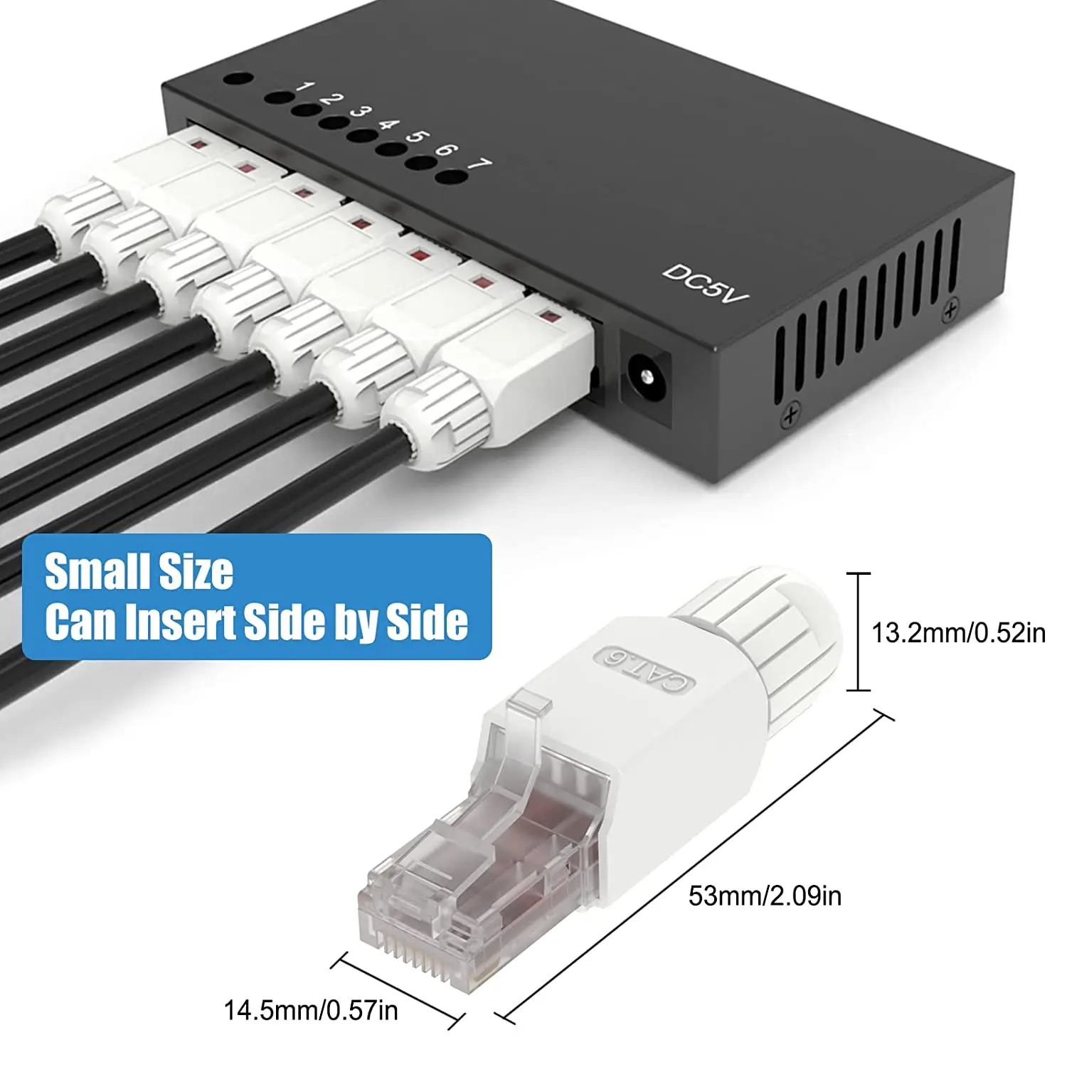 1 шт., разъем RJ45 ZoeRax, CAT6A CAT5E CAT6