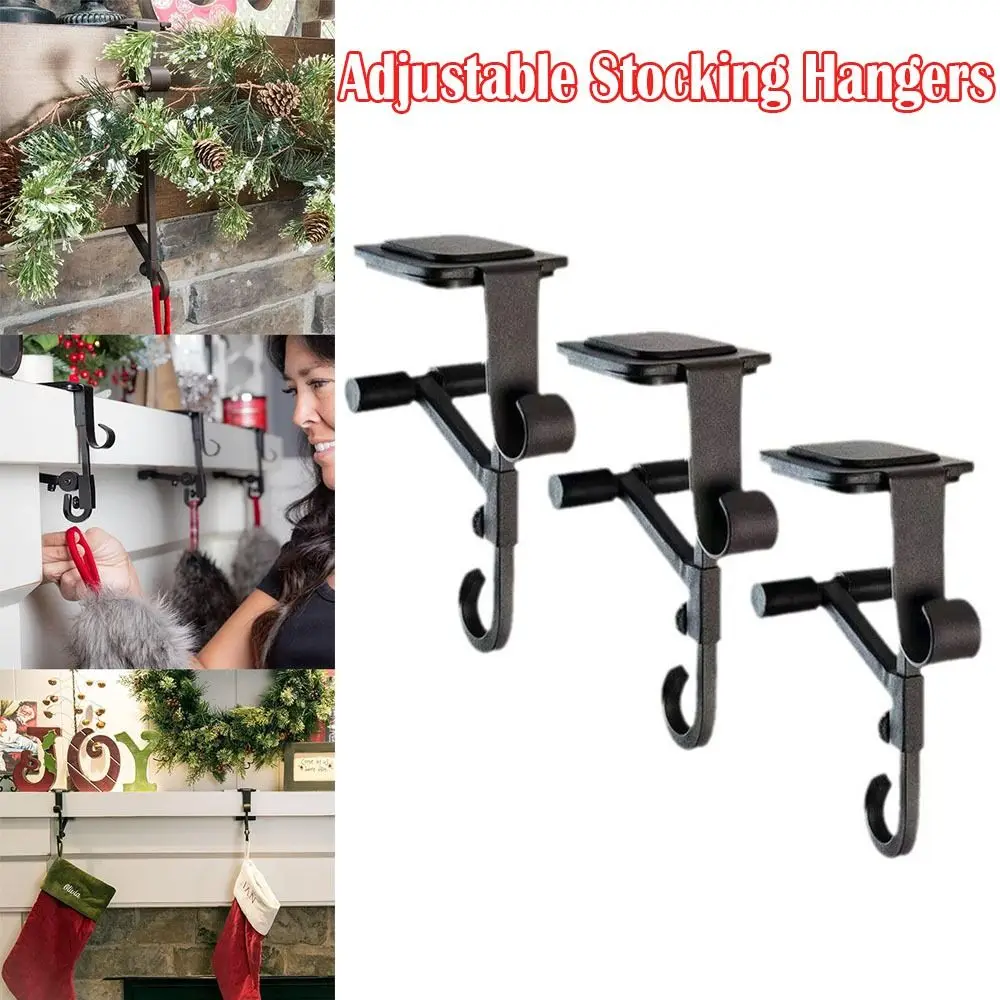 1/3Pcs New Adjustable Garland Stocking Hangers No Drill Heavy Duty Garland Hanger Stocking Hangers Home Christmas Decoration