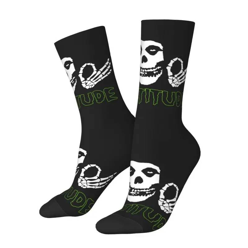 Custom Harajuku Rock Punk Band Misfits Skull Face Socks Women Men Warm 3D Printing Heavy Metal Football Sports Socks