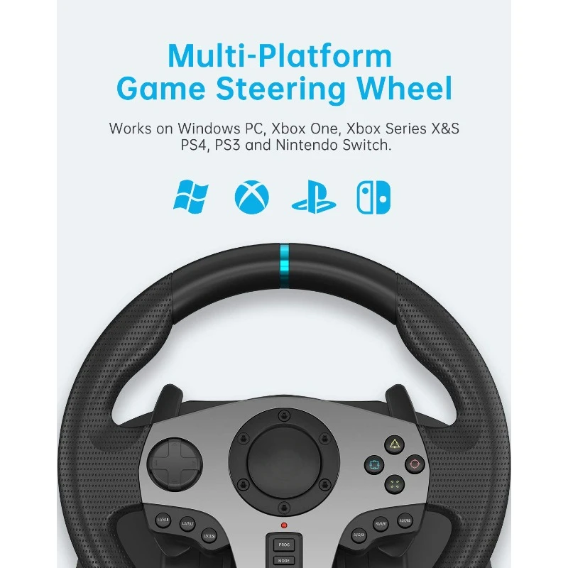 Racing Wheel with Pedals and Shifter, 270/900 Degree Steering Wheel for PC, Xbox One, Xbox Series X/S，home.