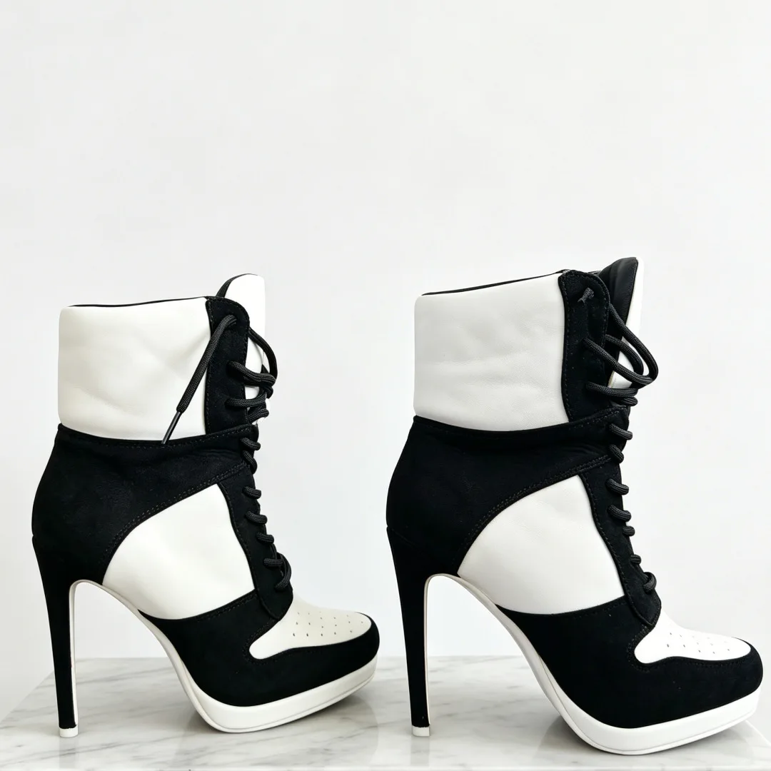 New Women's SUPER Ankle Boots Patchwork High Heel Stilettos Comfortable Short Boots Girls Winter Casual Ladies Botines Mujer