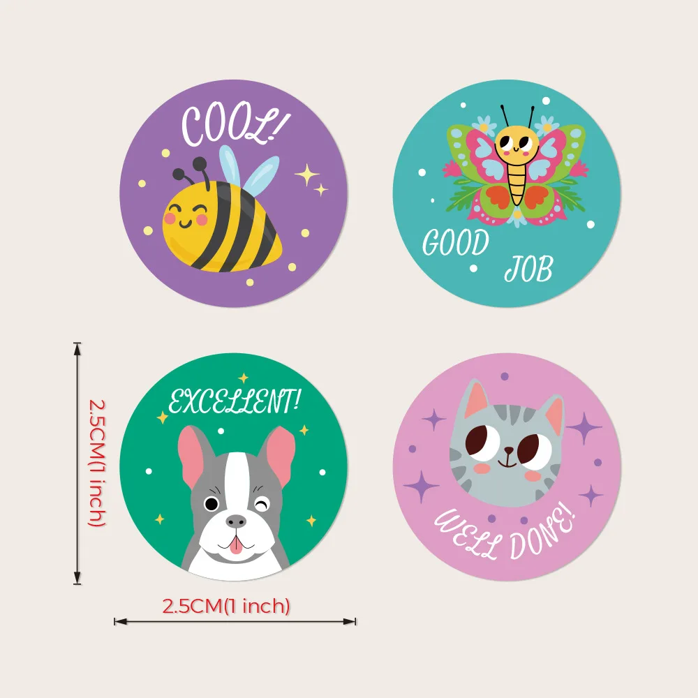 100-500Pcs Animals Cartoon Cute Sticker Children Reward Sticker Birthday/holiday Party Gift Packaging Sealing Decor Lables