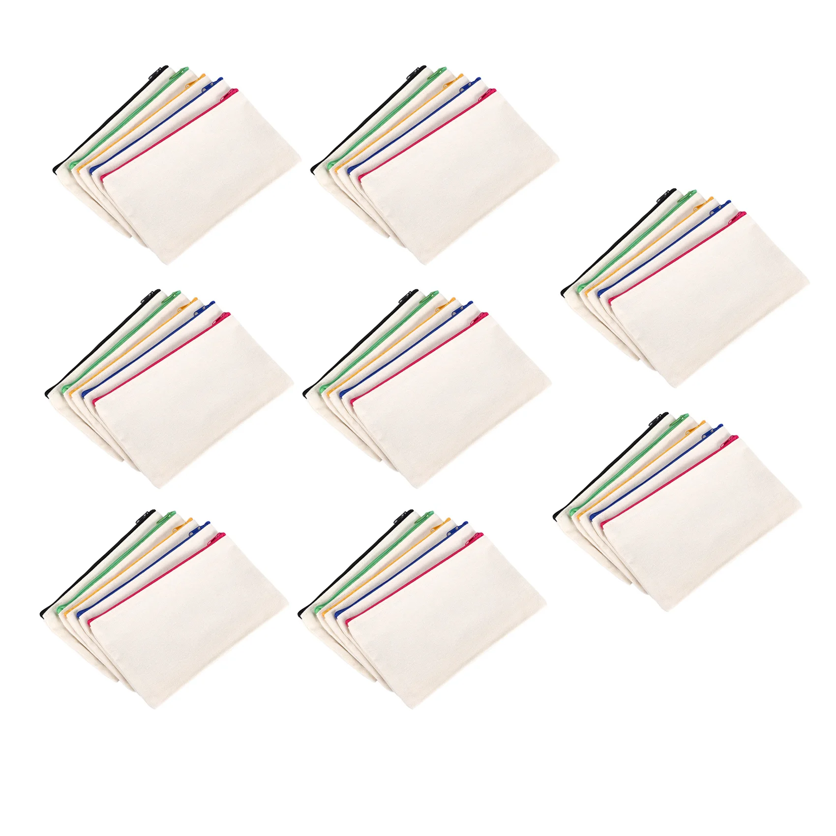 

Solid 40Pcs Canvas Cosmetic Bag Canvas Zipper Bag Pencil Case DIY Travel Handmade Bag DIY Craft School Multicolor Zipper