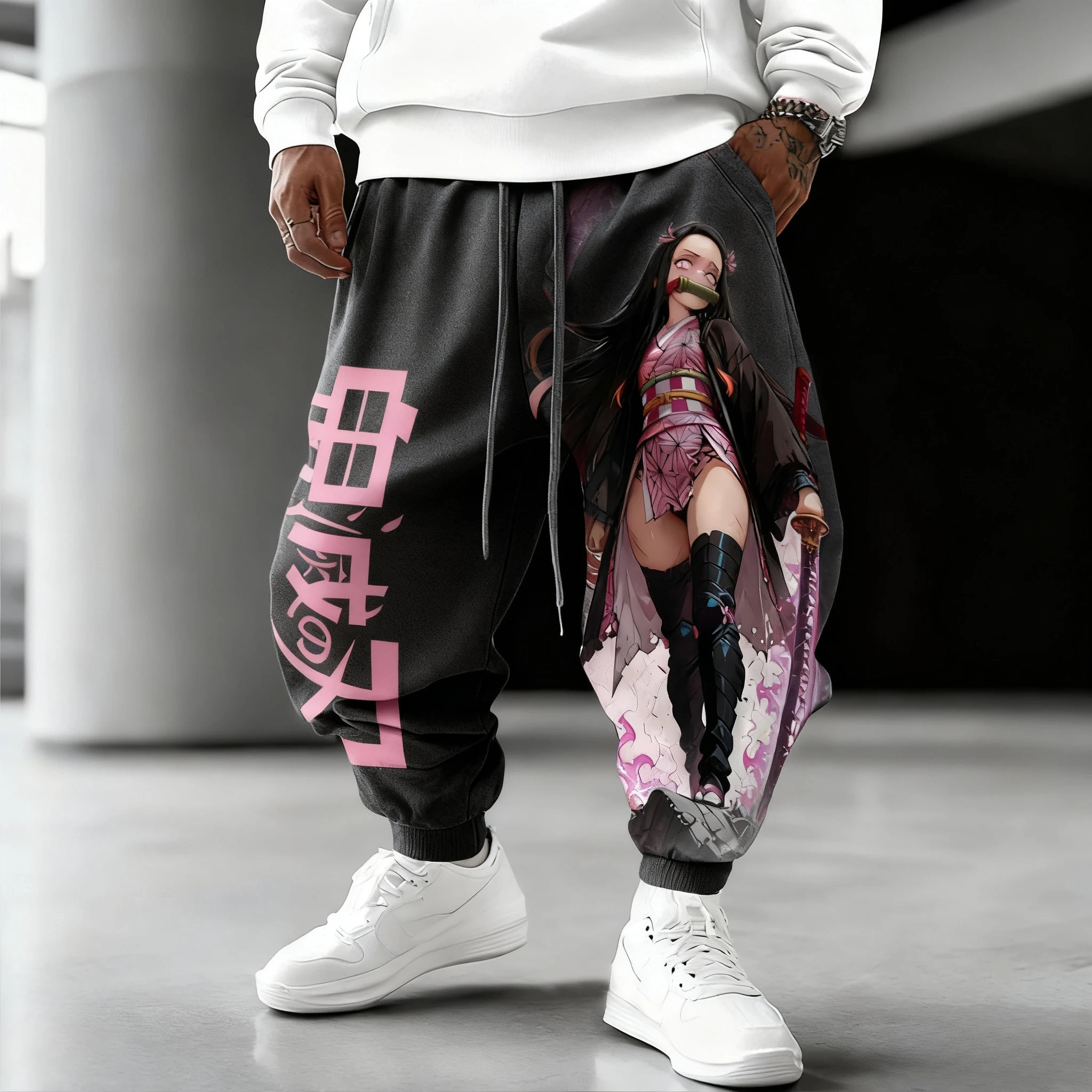 Pantalones de chándal Demon Slayer para hombre, pantalones deportivos para gimnasio, pantalones holgados informales, moda de otoño e invierno, ropa Y2k con estampado de Anime, pantalones de Hip Hop