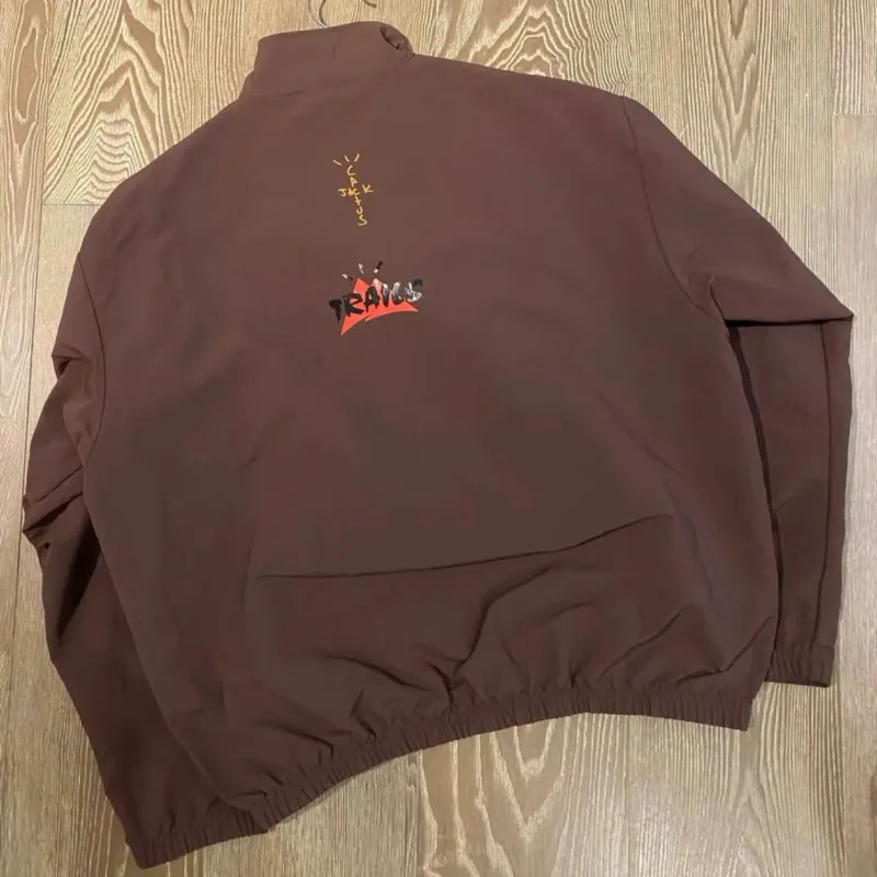 Brown Street Outfit CACTUS JACK Pullover Heavy Embroidery Badge Half Zipper Stand Up Collar Sweatshirts Men Women Coats