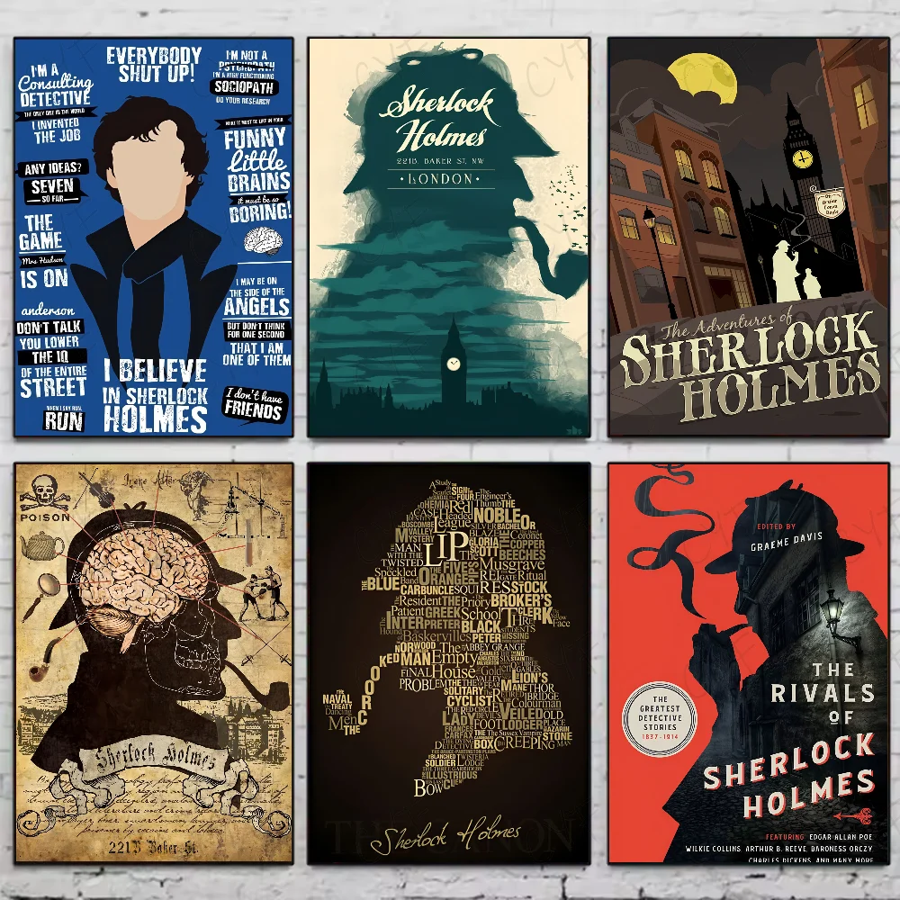 Teleplay eu sou sherlock h-holmes cartaz à prova dwaterproof água arte da parede adesivo para bar sala de estar decoração do vintage impressão de alta qualidade presente
