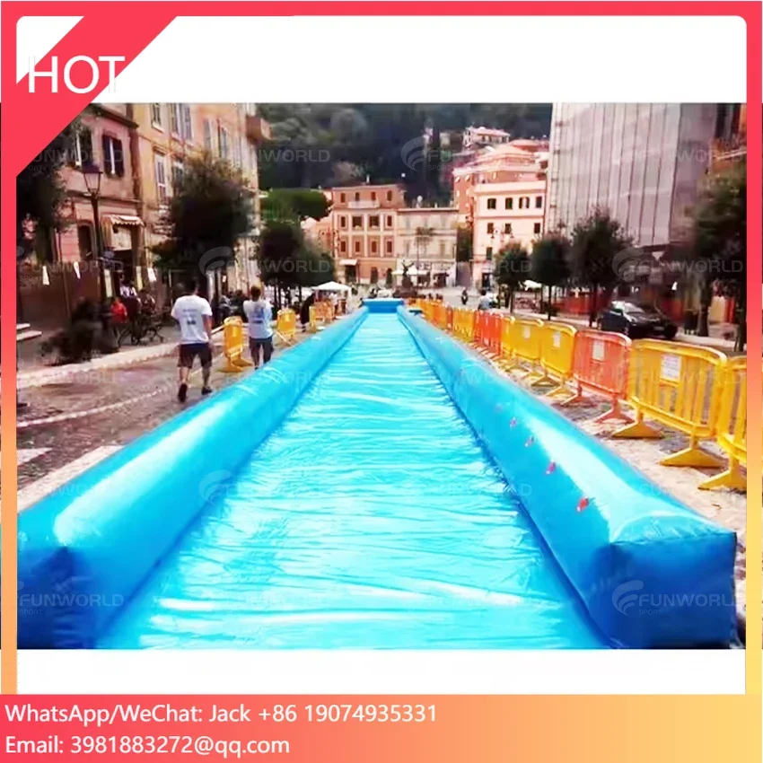 

Long Slip And Slide Inflatable City Of Water Slide For Adult