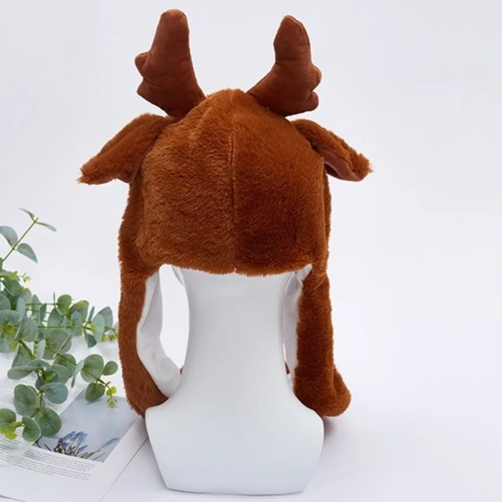 Creative Funny Christmas Hat Windproof Pinch Airbag Deer Hat Interactive Game Cartoon Design Santa Claus Hat Christmas Party