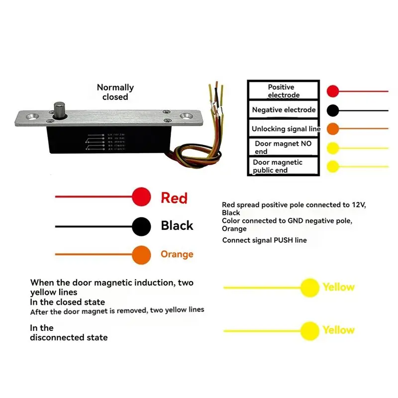 [NEW A09R!】 DC12V Electric Bolt Locks Access Control Electric Lock Mini Electric Lock Electronic Door Lock Status  Normally Clos