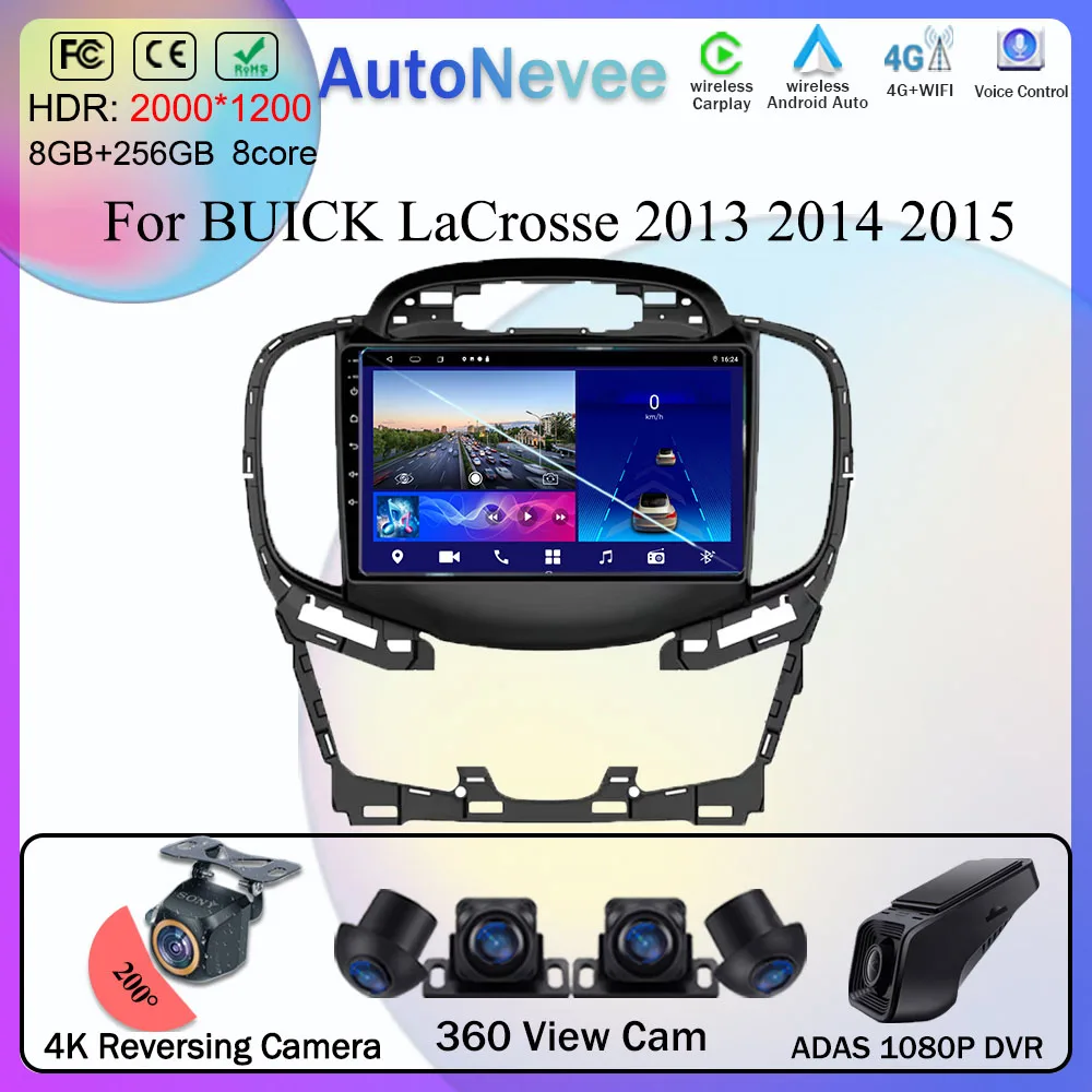

Auto Radio For BUICK LaCrosse 2013 2014 2015 Android 13 Carplay Multimedia Player Stereo GPS Navigation High-Performance CPU DVD