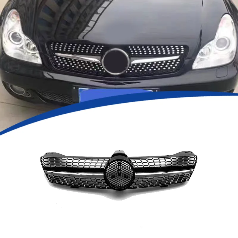 Glossy Black Radiator Grilles For 2009-2011 Mercedes Benz CLS W219 Racing Grilles Bumpers Body Kit Hood Gloss Black