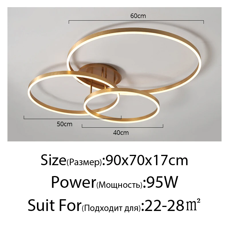 Nordic Creatieve Led Cirkel Kroonluchters Slaapkamer Woonkamer Eetkamer Verlichting Kroonluchter Goudbruin Glanzende Lamp Huis Binnenlampen