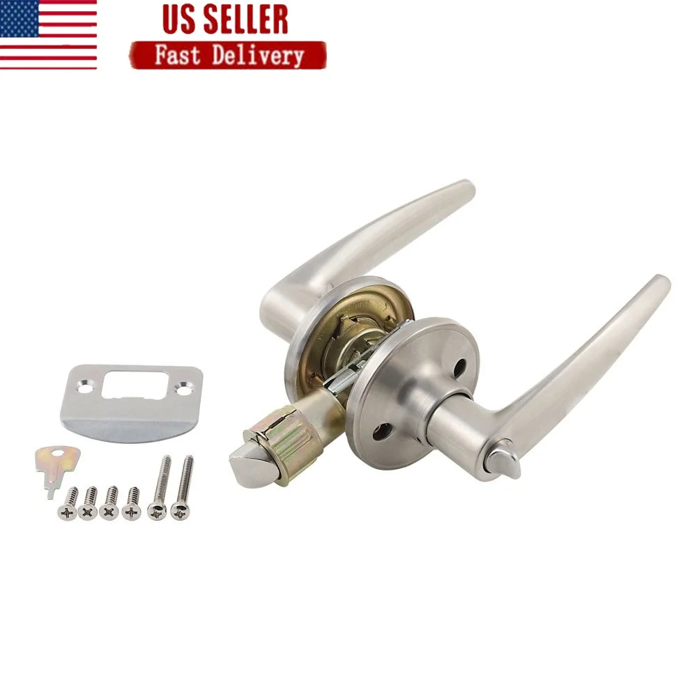 

Privacy Lock Set Lever Stainless Steel Entrance Lock Adjustable Backset Standard Drive In Latches Suitable Home Office Use