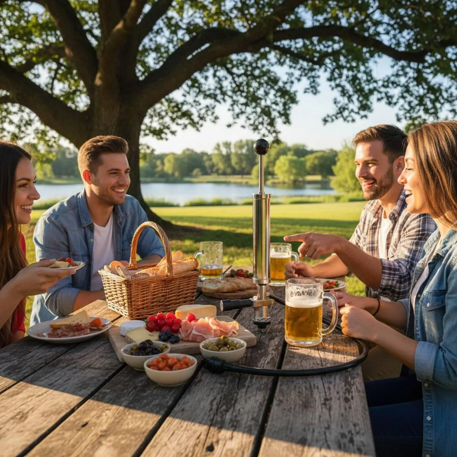 

Tap Beer Pump Tap No CO2 Needed Keg Party Pump Manual Beer Dispenser Portable Sturdy for Outdoor