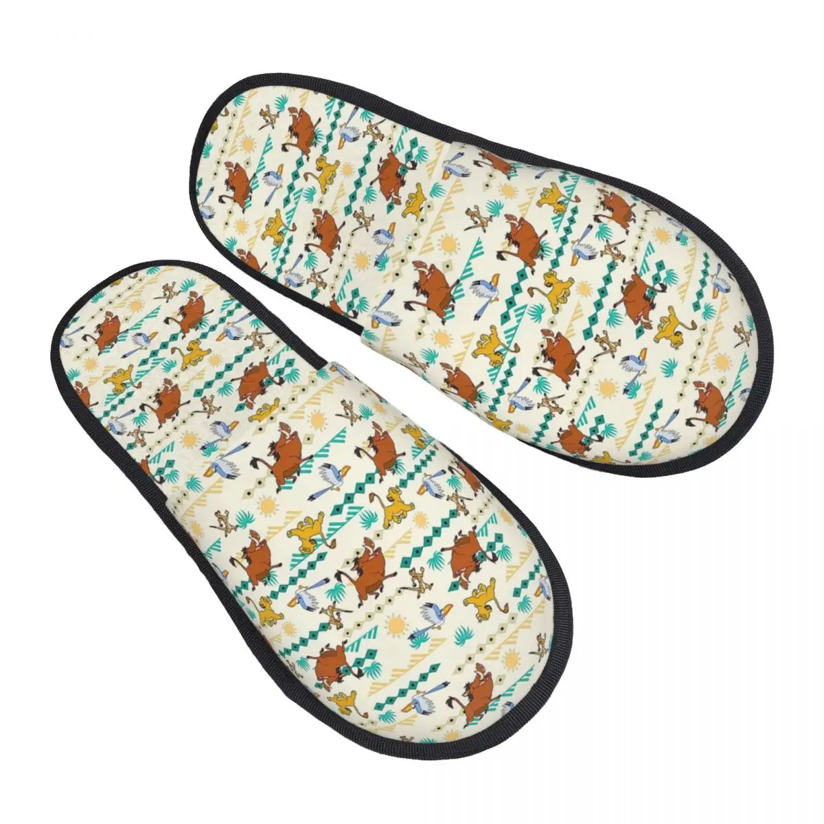 

Custom The King Lion Simba And Nala Soft Memory Foam House Slippers Women Comfy Warm Anti-skid Sole Slipper