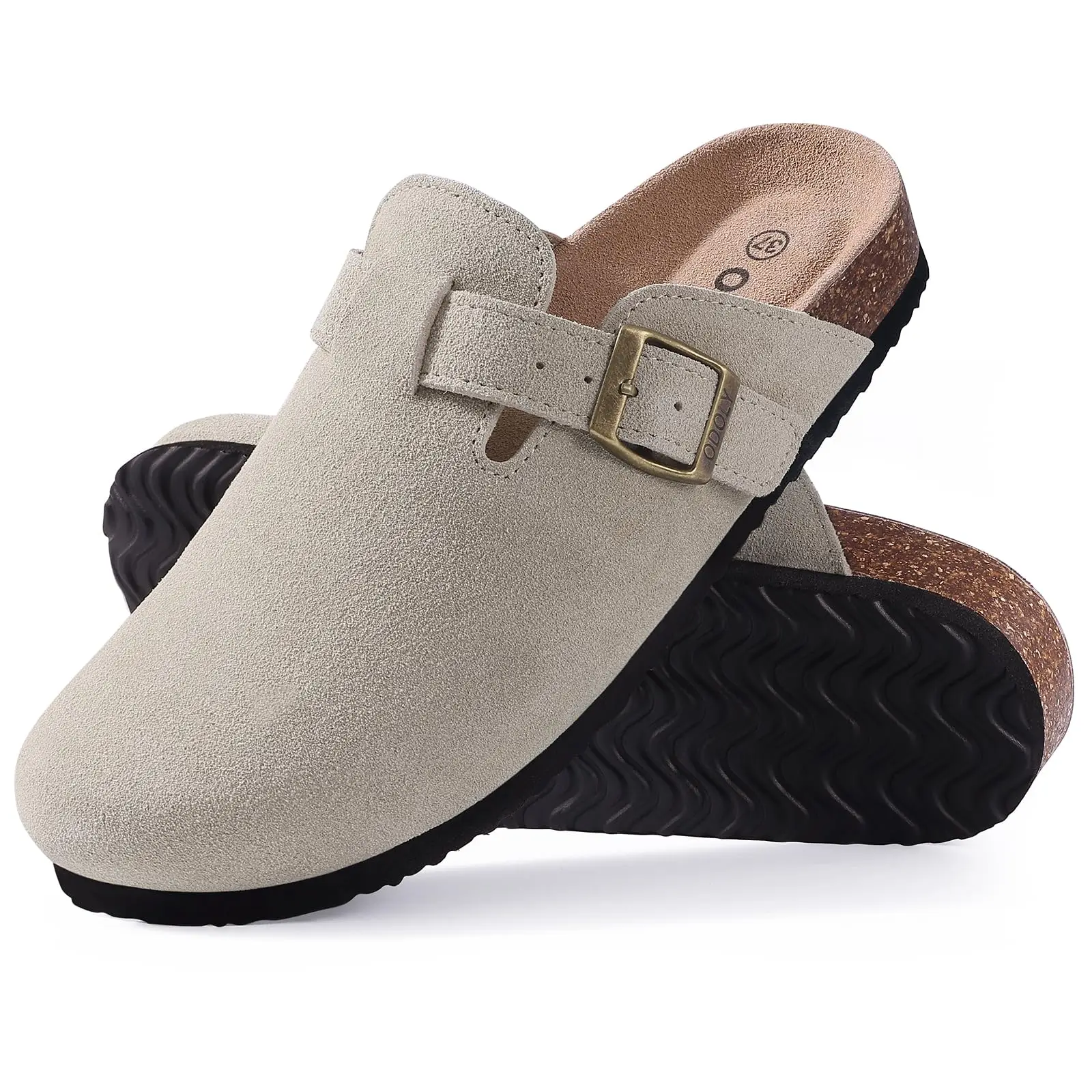 Pallene Cork Clogs Slippers Women Slip-on Men Classic Leather Mules Cork Footbed Sandals Fashion Beach Slides House Flat Shoes