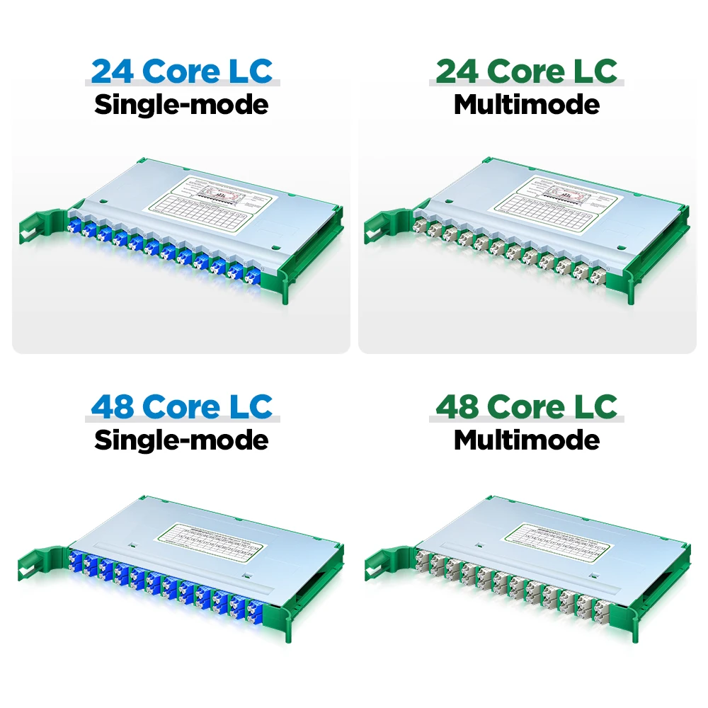 AMPCOM LC Pull-out Slide Splice Tray for FIber Optic ODF Enclosure , 24/48 Fibers Single Mode with Ribbon Cable