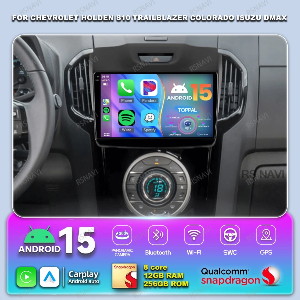 Android 15 Car Radio For Chevrolet Holden S10 TRAILBLAZER COLORADO ISUZU DMAX Autoradio Viedo Player 5G WIFI Head Unit BT DSP