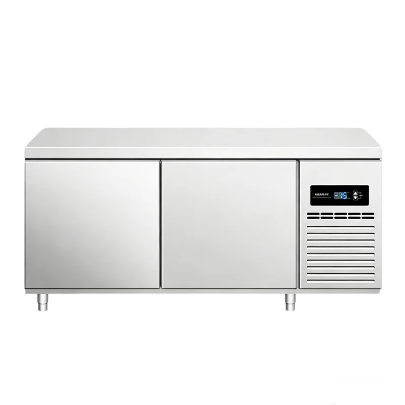 and fresh-keeping workbench, milk tea shop water bar, horizontal flat freezer, back kitchen freezing operation table