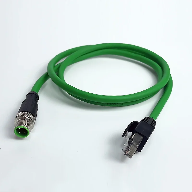 M12 to RJ45 Connector Cable M12 8Pin 4Pin A/D type Encoding to Shielding RJ45 Ethernet Profinet Line