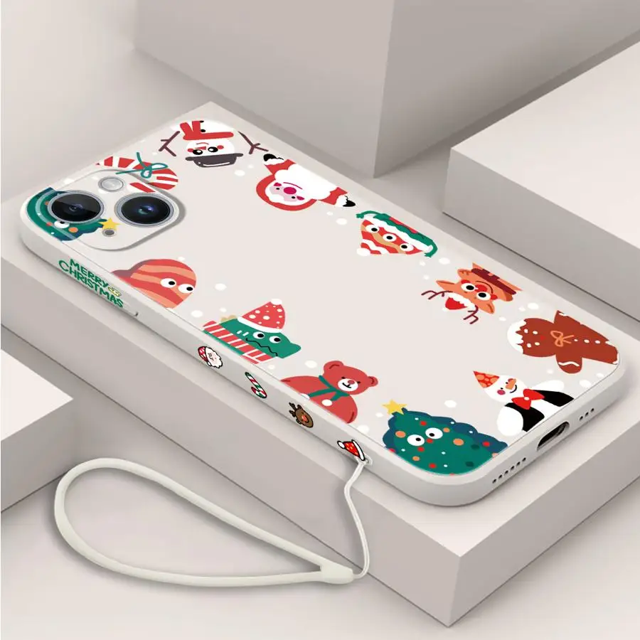 Merry Christmas Gift Phone Case for Apple iPhone 13 Pro SE 12 Mini XS Max 15 Plus 11 14ProMax XR 8 7 Funda Silicone Cover