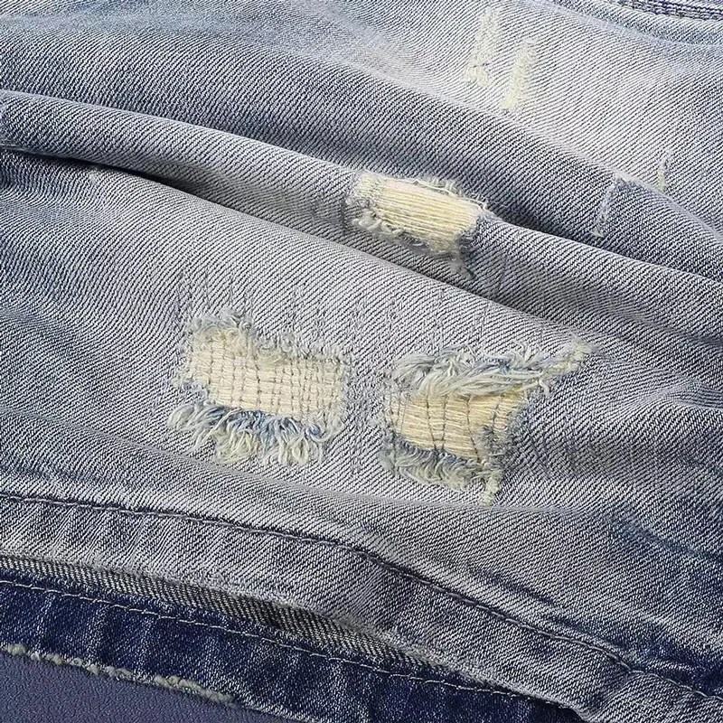 Summer Designer Fashion Men Jeans High Quality Retro Washed Blue Stretch Ripped Denim Shorts Men Y2K Vintage Casual Shorts Homme