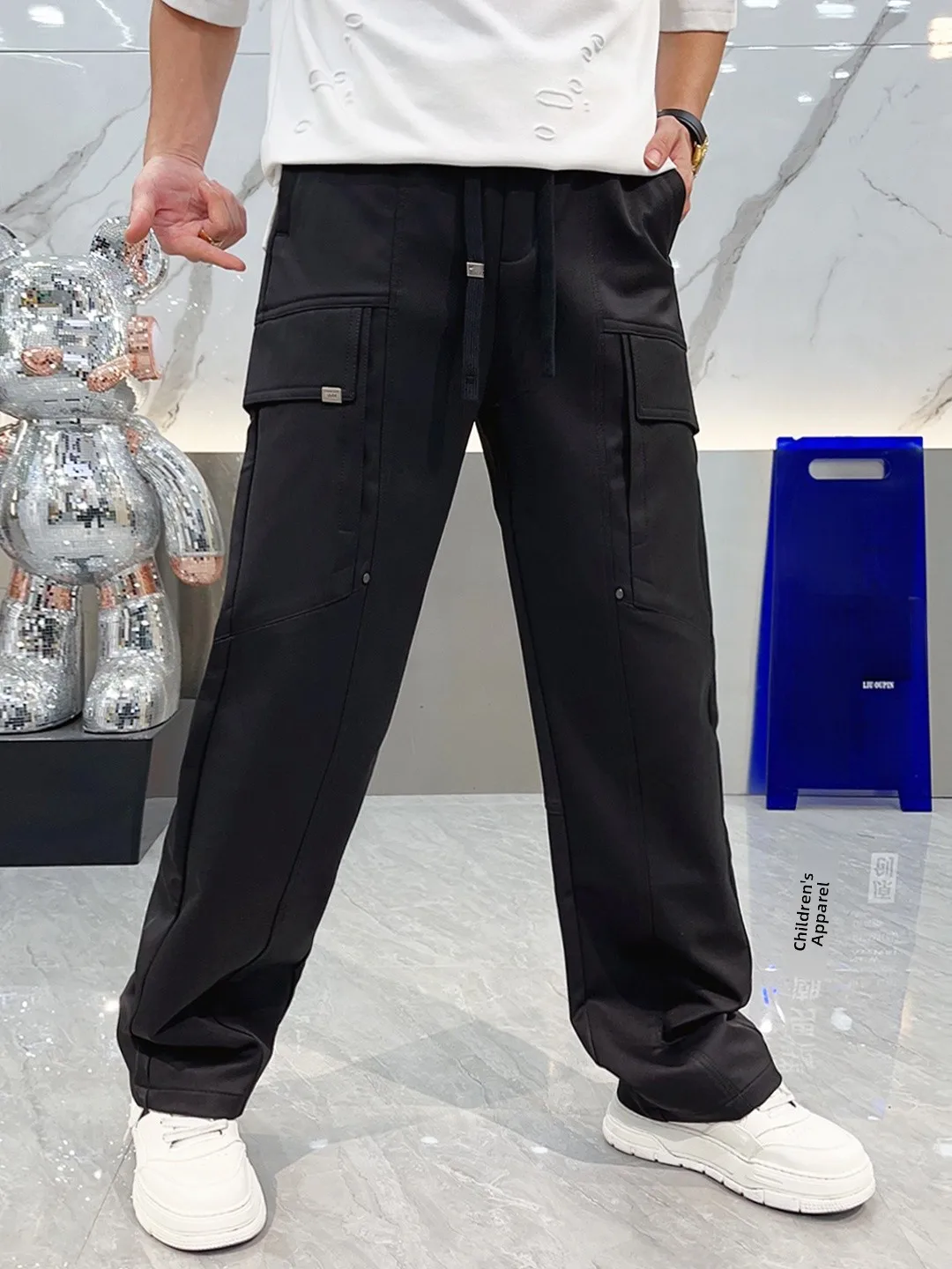 

Loose Casual Pants for Men Autumn New Sle Multi-ket High Faion Daily Versatile Long Trousers European Sle Cotton Pol...