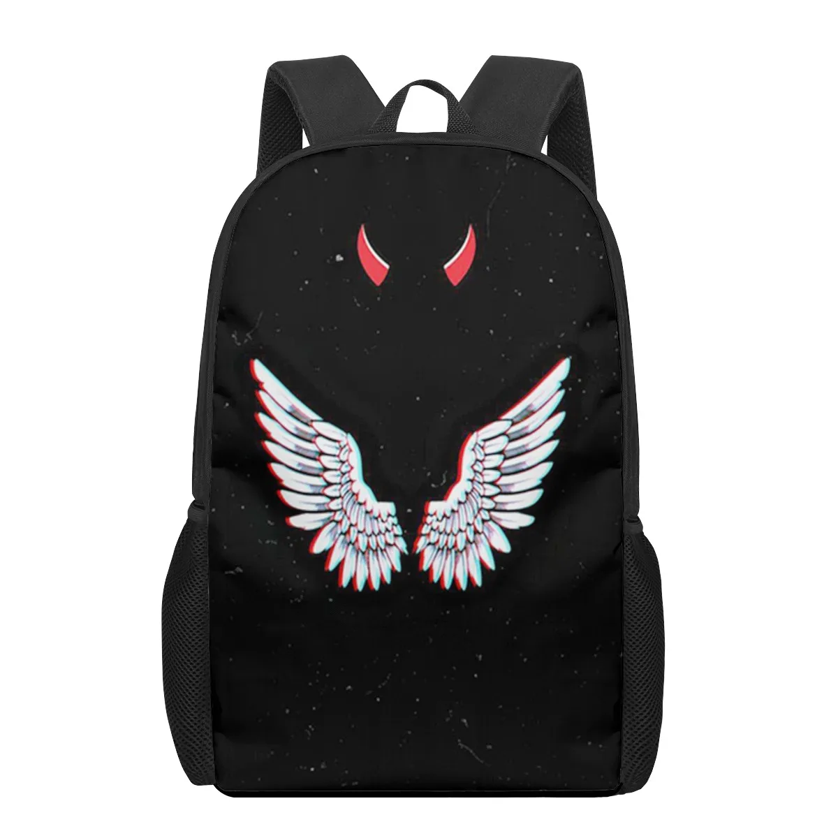 Demônio lucifer morningstar 16 polegada sacos de escola 3d impressão crianças mochila mochilas preto para adolescente meninas meninos crianças