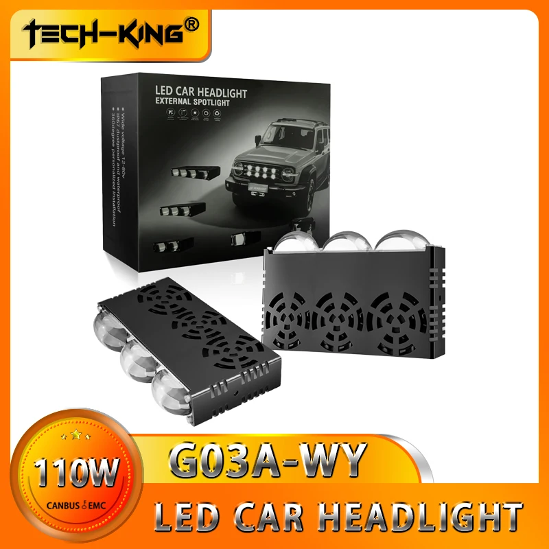 

TECH KING 2PCS G03A-WY Toyota Honda three lens spotlight Grille light LED fog light DRL headlight external auxiliary light