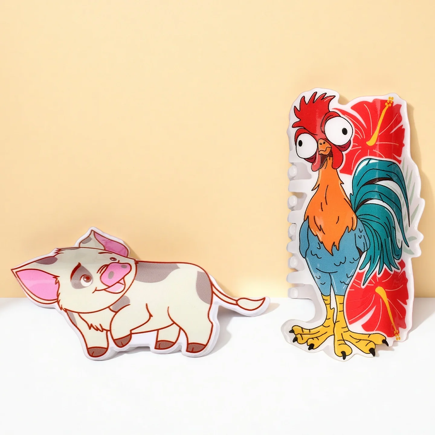 1 шт./2 шт. официальная заколка для волос Disney Moana, заколки в стиле фэнтези в форме Heihei (петух) и Pua (свинья)