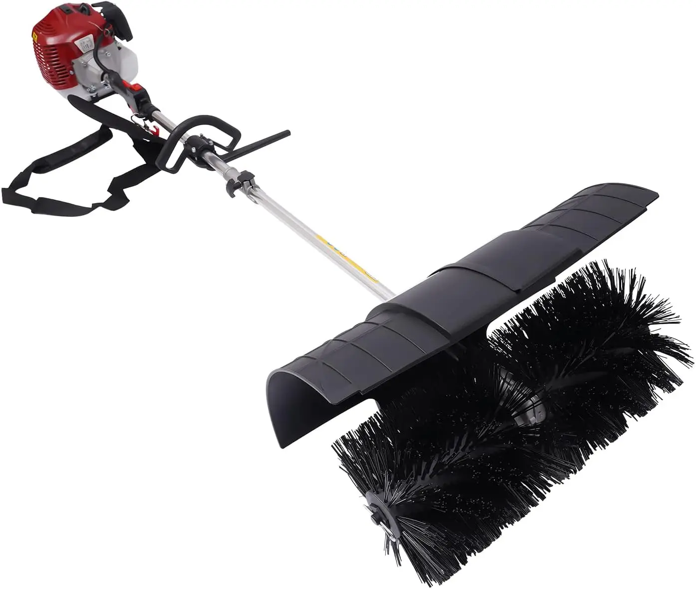 2 Stroke 1.7Kw 52Cc Gas Power Handheld Sweeper Broom,Handheld Power Sweeper Gasoline Engine,Hand Held Gas Power Broom,Walk