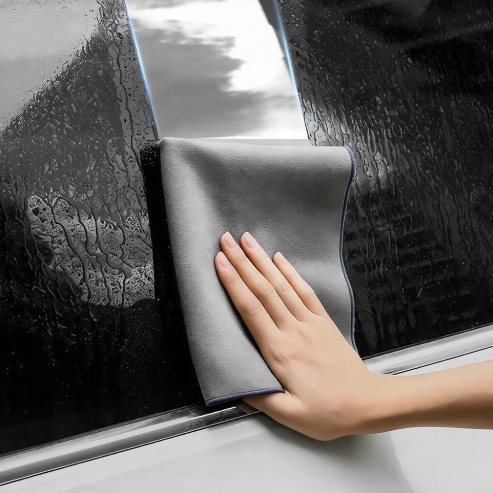 Soft Double Sided Suede Microfiber Towel Multi Purpose Cleaning Rag For Car Interior Home Glass Window Dusting Tool