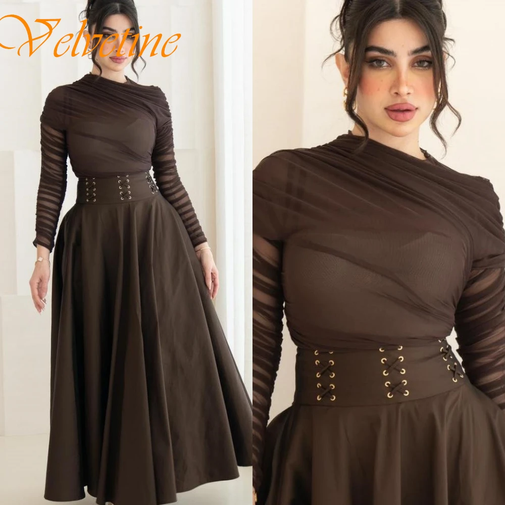 

Customized Exquisite Square Collar Long Sleeves Evening Dress High Quality Jersey Homecoming Dresses Delicate Party Gowns