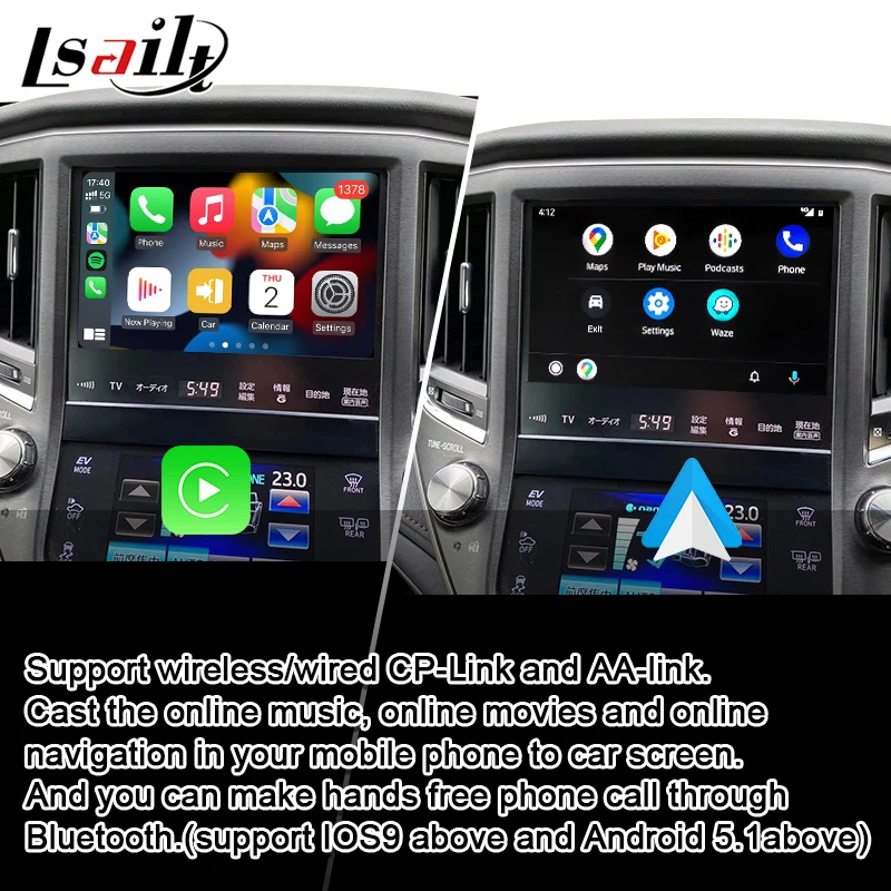 Lsailt 8G Car Android Multimedia Interface for Toyota 14th Generation Crown AWS210/215 2013-2021 Wireless CP, download Apps