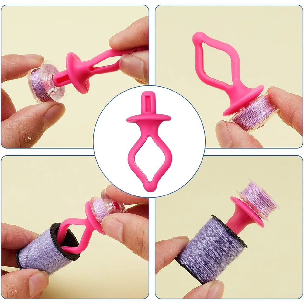 100Pcs Silicone Bobbin Holder thread Spool Savers Clamp Stack Bobbins on Top of Thread Spools for  Embroidery Sewing Tools Clips