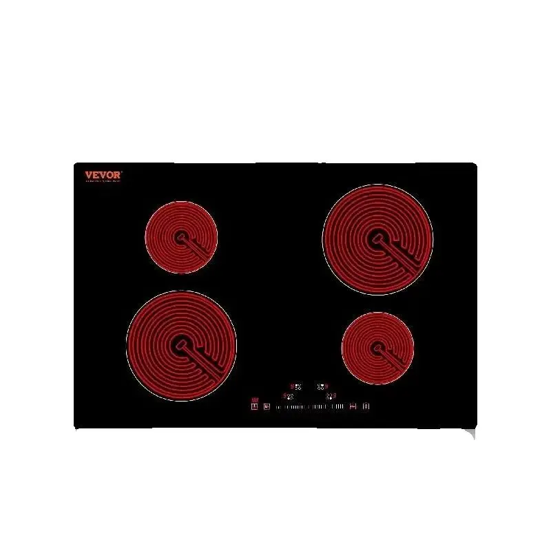For SucceBuy 2/4/5 Burners Built-in Induction Stove Top 12/24/30in Ceramic Electric Cooktop For Household Commercial  Cooking