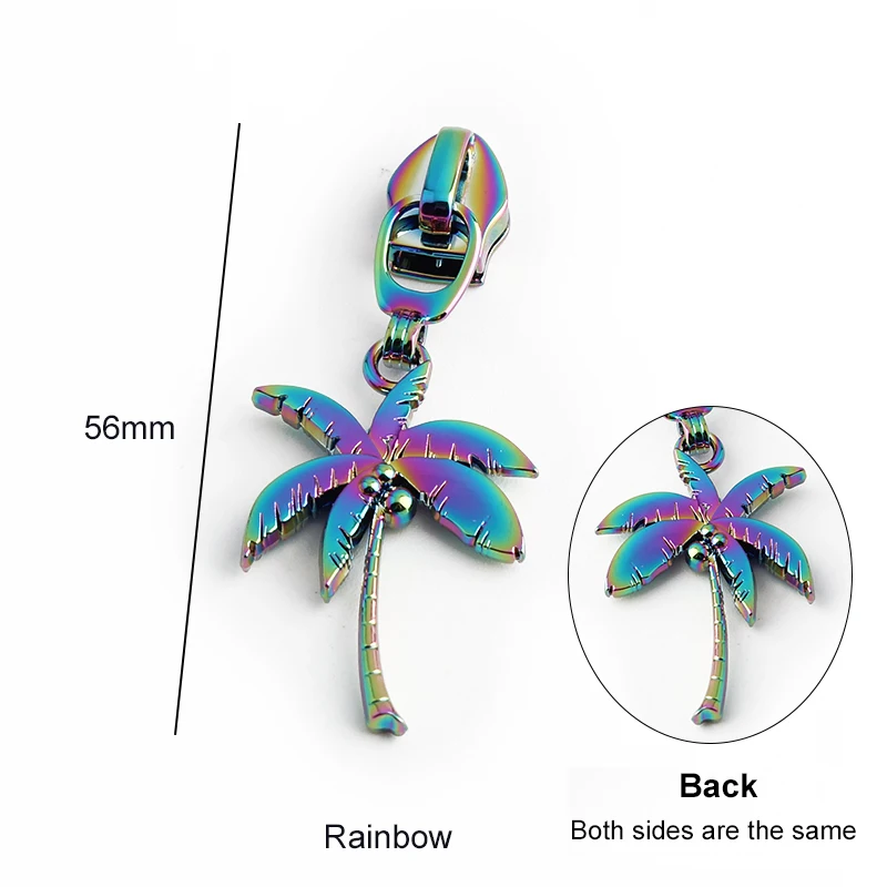 5/10/20PCS #5 Nylon Slippers with Ice Cream Pattern and Metal Sliding Pull Summer Beach Series Detachable Zipper Accessories
