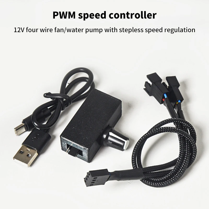 DIY Water-cooling Cooling PWM Speed Controller 4Pin Fan Speed Controller TYPE-C USB Interface Power Supply